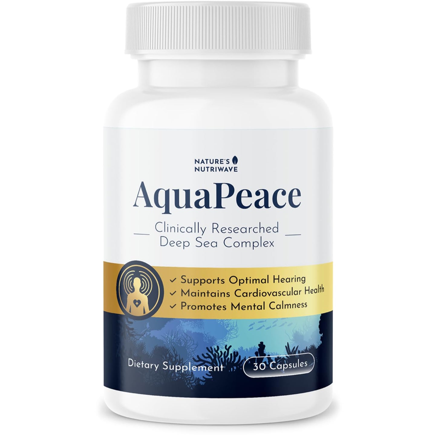 Nature’s NutriWave AquaPeace – Aqua Peace Caps Daily Marine-Based Supplement with Seaweed & Algae Extracts – Clean, Stimulant-Free Formula – Non-GMO, Made in USA - 30 Capsules, 1 Month Supply - dailyvitalstore