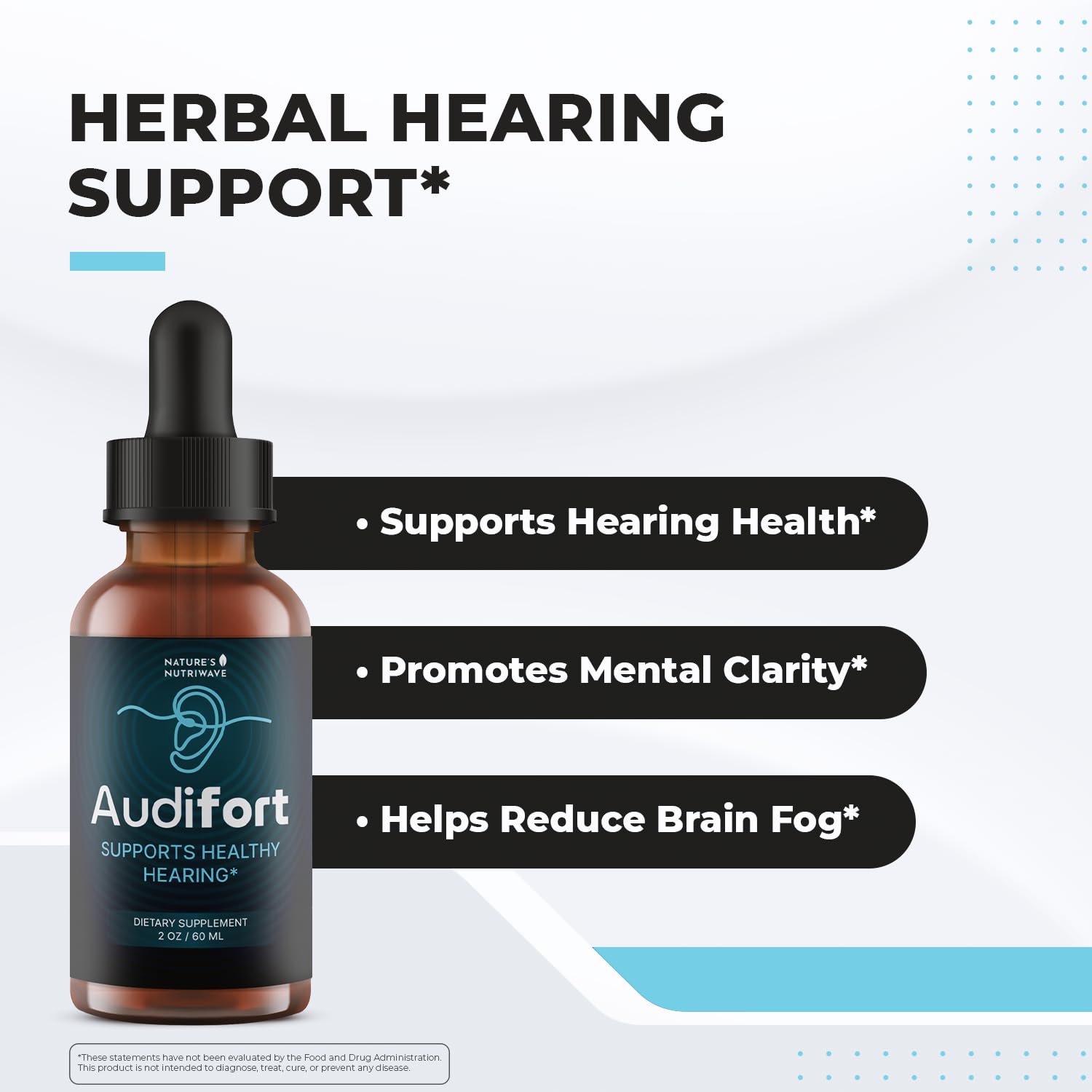 Nature’s NutriWave Audifort Drops – Herbal Liquid Supplement with Grape Seed & Panax Ginseng – Non-GMO, Easy-to-Take, Made in the USA – 60 Servings, 1 Month Supply - dailyvitalstore