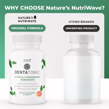Nature’s NutriWave DentaTonic – Daily Oral Supplement with Guava Fruit, Hydroxyapatite & Enzyme Blend – Made in USA Non-GMO, Stimulant-Free Formula – 30 Tablets, 1 Month Supply - dailyvitalstore