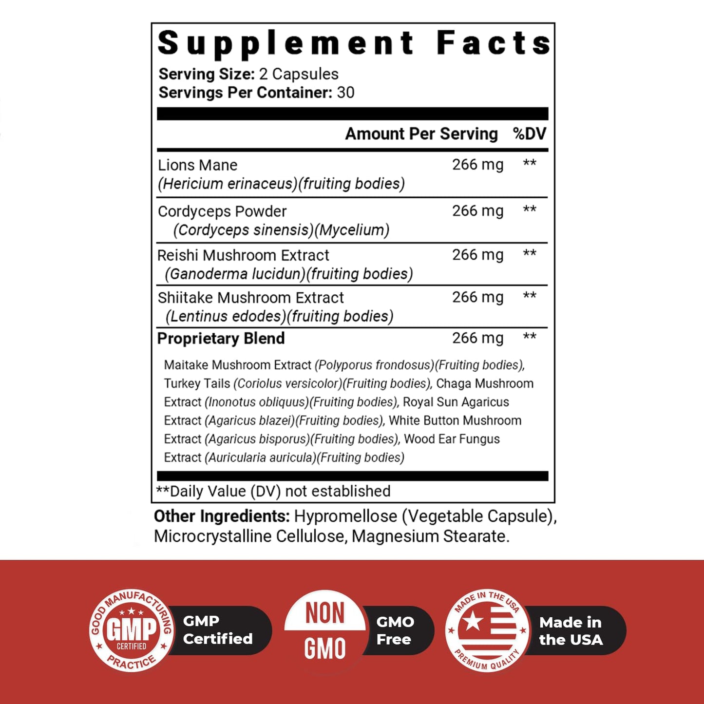 Nature’s NutriWave Dr. Love Roar Lion’s Mane Mushroom Supplement – Plant-Based Formula with Cordyceps, Reishi & Shiitake – Vegan, Gluten-Free, GMP Certified, Made in USA – 60 Capsules, 1 Month Supply - dailyvitalstore