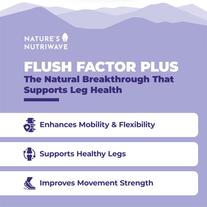 Nature’s NutriWave Flush Factor Plus - Original Formulated FlushFactorPlus for Leg Comfort, 100% Natural Ingredients, Made in USA, No Stimulants | 30 Capsules, 3 Month Supply - dailyvitalstore