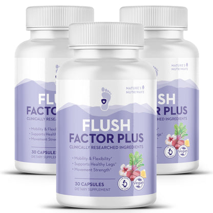 Nature’s NutriWave Flush Factor Plus - Original Formulated FlushFactorPlus for Leg Comfort, 100% Natural Ingredients, Made in USA, No Stimulants | 30 Capsules, 3 Month Supply - dailyvitalstore
