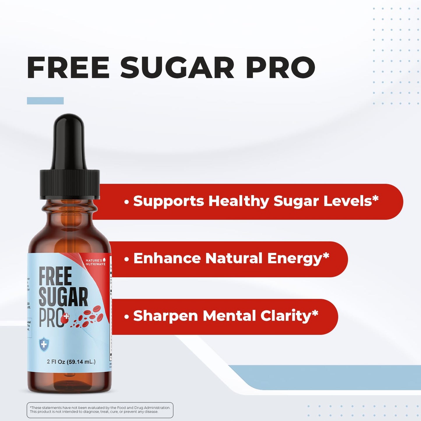 Nature’s NutriWave Free Sugar Pro – Natural Daily Wellness Drops with Chromium & Herbal Blend | Non-GMO | Easy to Use | Made in USA | 30 mL Liquid Supplement, 2 Month Supply - dailyvitalstore