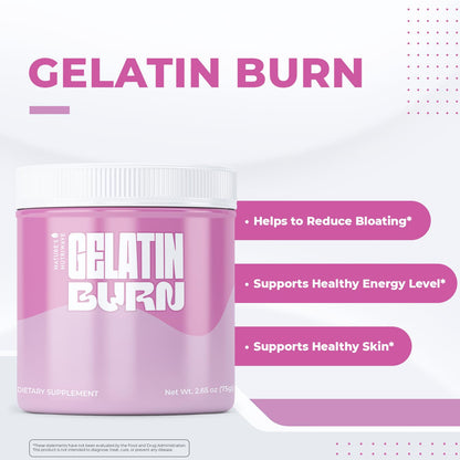 Nature’s NutriWave Gelatin Burn – Natural Powder Supplement with Vitamins, Minerals & Botanical Extracts – Non-GMO, Easy to Mix, USA Made – 2.65Oz, 75g, 30 Servings, 3 Month Supply - dailyvitalstore