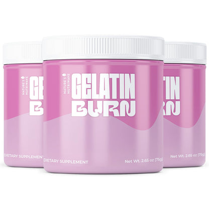 Nature’s NutriWave Gelatin Burn – Natural Powder Supplement with Vitamins, Minerals & Botanical Extracts – Non-GMO, Easy to Mix, USA Made – 2.65Oz, 75g, 30 Servings, 3 Month Supply - dailyvitalstore