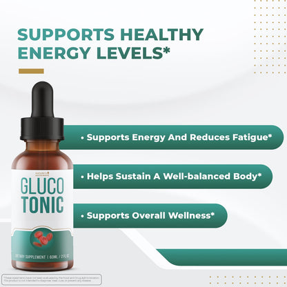 Nature’s NutriWave GlucoTonic – Liquid Formula with Chromium & Herbal Extracts – Natural Flavor – Non-GMO – 60ml, 2FL OZ, 60 Servings, 1 Month Supply - dailyvitalstore
