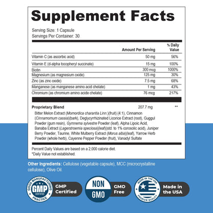 Nature’s NutriWave Glucotrust Capsules Supplement, Original Formula, 100% Natural Herbal Blend, Gymnema sylvestre, Chromium, - dailyvitalstore
