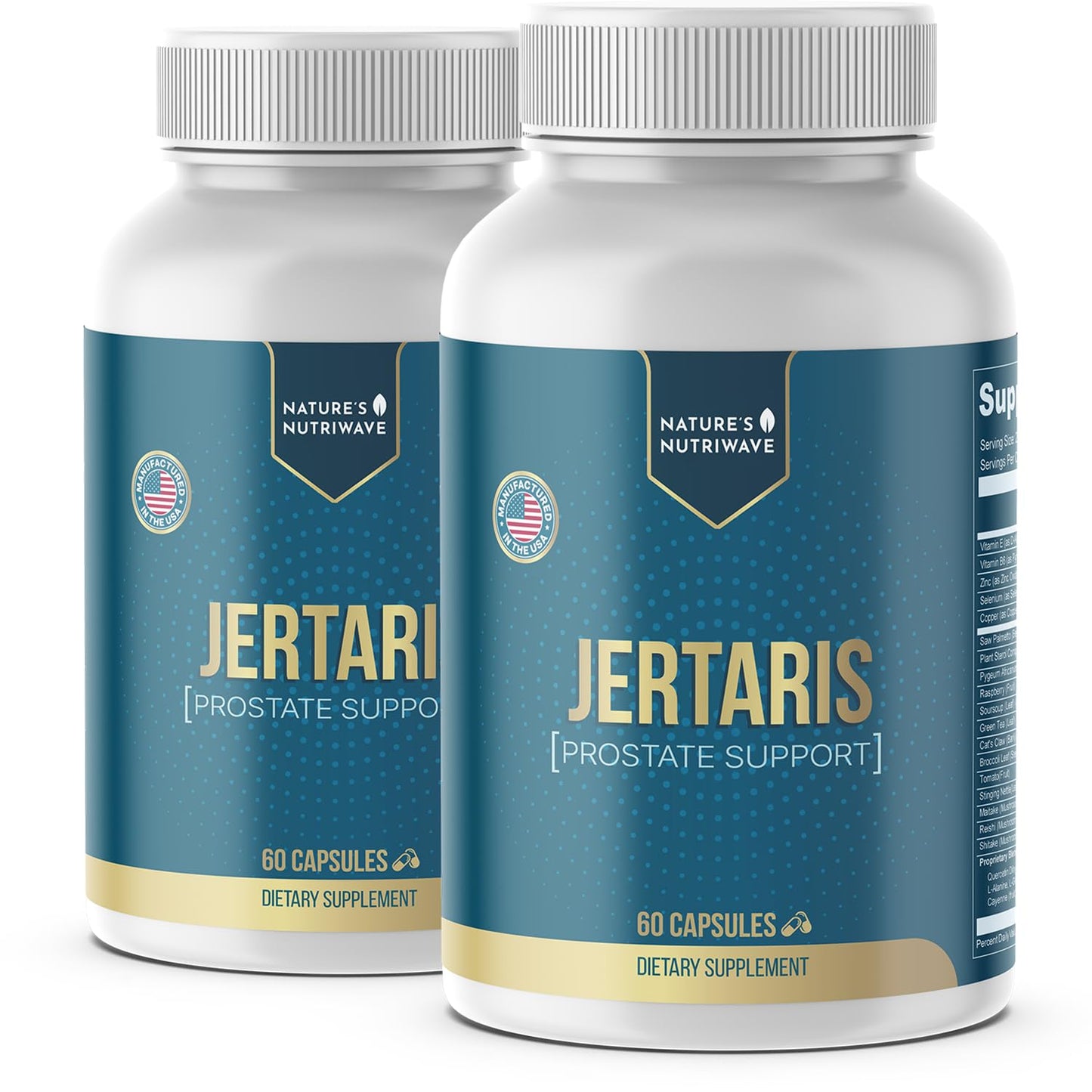 Nature’s NutriWave Jertaris – Daily Botanical & Nutrient Supplement with Saw Palmetto, Pygeum, Nettle, Zinc & Mushroom Blend – Natural Non-GMO Formula - dailyvitalstore