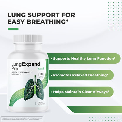 Nature’s NutriWave LungExpand Pro – Natural Daily Wellness for Overall Support – Made in USA, Non-GMO – Easy to Take - dailyvitalstore