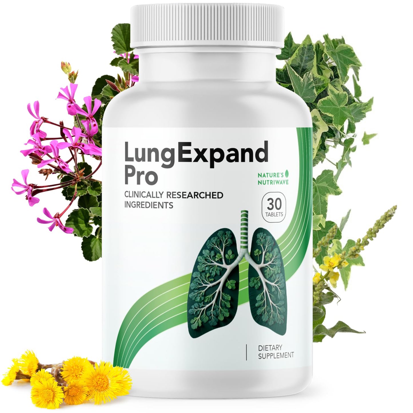 Nature’s NutriWave LungExpand Pro – Natural Daily Wellness for Overall Support – Made in USA, Non-GMO – Easy to Take – GMP Certified – 30 Tablets, 1 Month Supply - dailyvitalstore
