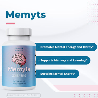Nature’s NutriWave Memyts – Natural Daily Supplement with B Vitamins and Herbal Extracts | Non-GMO | Made in USA | 100% Natural, 30 Capsules, 2-Month Supply - dailyvitalstore