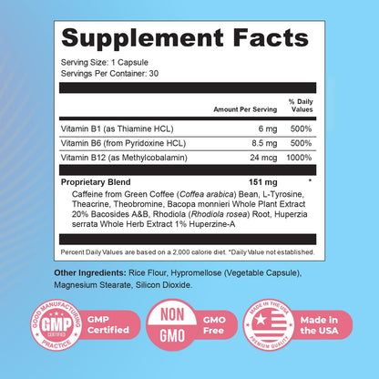 Nature’s NutriWave Memyts – Natural Daily Supplement with B Vitamins and Herbal Extracts | Non-GMO | Made in USA | 100% Natural, 30 Capsules, 2-Month Supply - dailyvitalstore