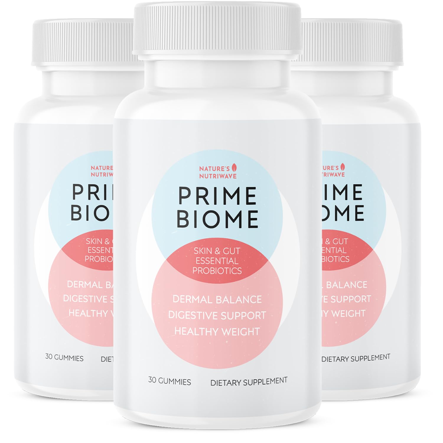 Nature’s NutriWave PrimeBiome Probiotic Gummies – Plant-Based Blend with Inulin, Lion’s Mane, Ginger & More– Non-GMO, No Stimulants, GMP Certified – 30 Gummies, 3 Month Supply - dailyvitalstore