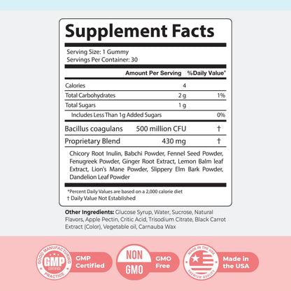 Nature’s NutriWave PrimeBiome Probiotic Gummies – Plant-Based Blend with Inulin, Lion’s Mane, Ginger & More– Non-GMO, No Stimulants, GMP Certified – 30 Gummies, 3 Month Supply - dailyvitalstore