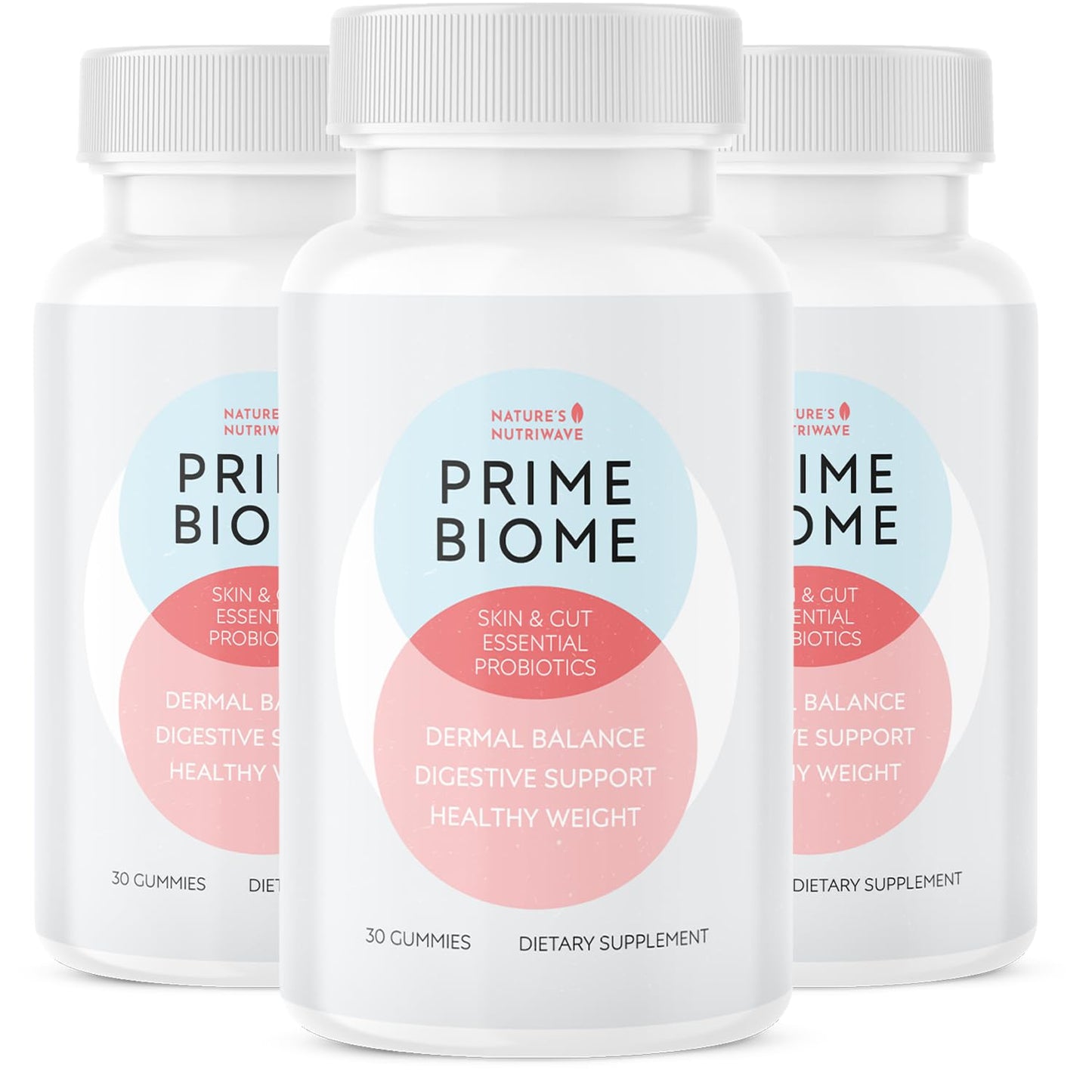 Nature’s NutriWave PrimeBiome Probiotic Gummies – Plant-Based Blend with Inulin, Lion’s Mane, Ginger & More– Non-GMO, No Stimulants, GMP Certified – 30 Gummies, 3 Month Supply - dailyvitalstore