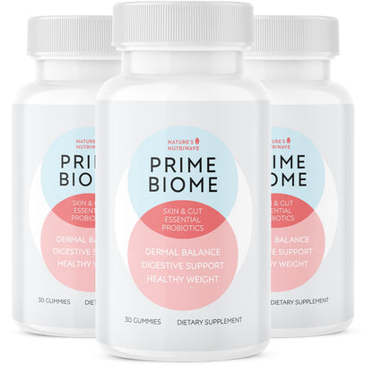 Nature’s NutriWave PrimeBiome Probiotic Gummies – Plant-Based Blend with Inulin, Lion’s Mane, Ginger & More– Non-GMO, No Stimulants, GMP Certified – 30 Gummies, 3 Month Supply - dailyvitalstore