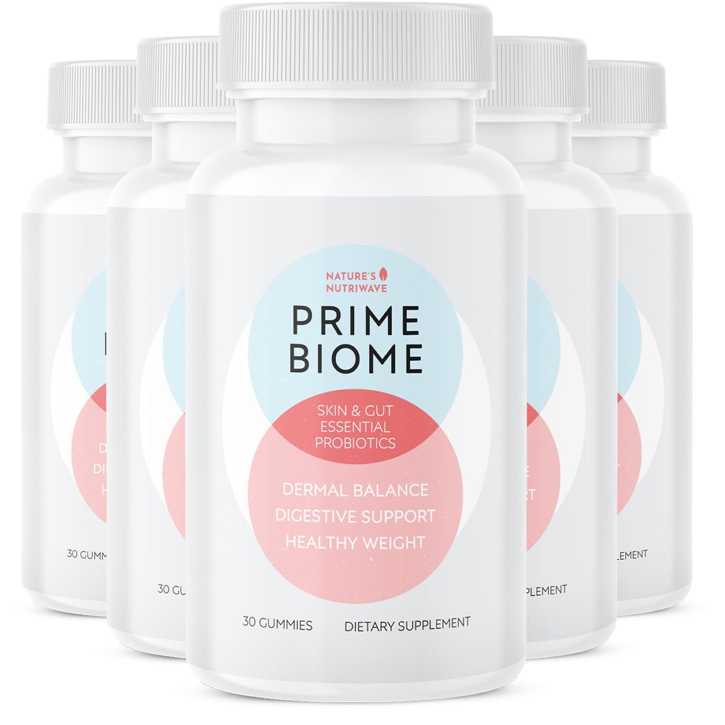 Nature’s NutriWave PrimeBiome Probiotic Gummies – Plant-Based Blend with Inulin, Lion’s Mane, Ginger & More– Non-GMO, No Stimulants, GMP Certified – 30 Gummies, 6 Month Supply - dailyvitalstore