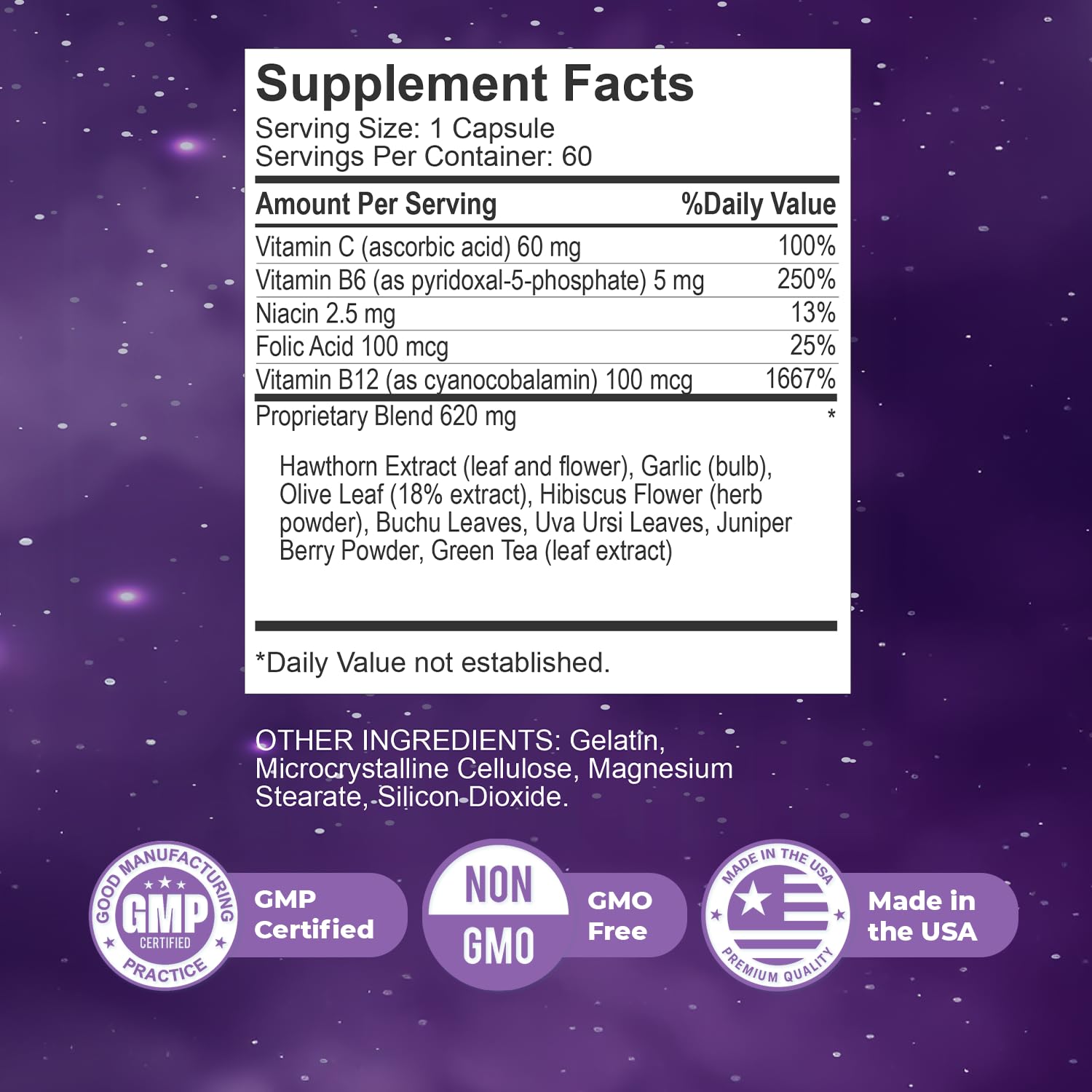 Nature’s NutriWave Sonus Complete – Natural Daily Formula with Vitamin C, B6, B12 & Folic Acid – Non-GMO, Easy to Use, GMP Certified – 60 Capsules, 1 Month Supply - dailyvitalstore