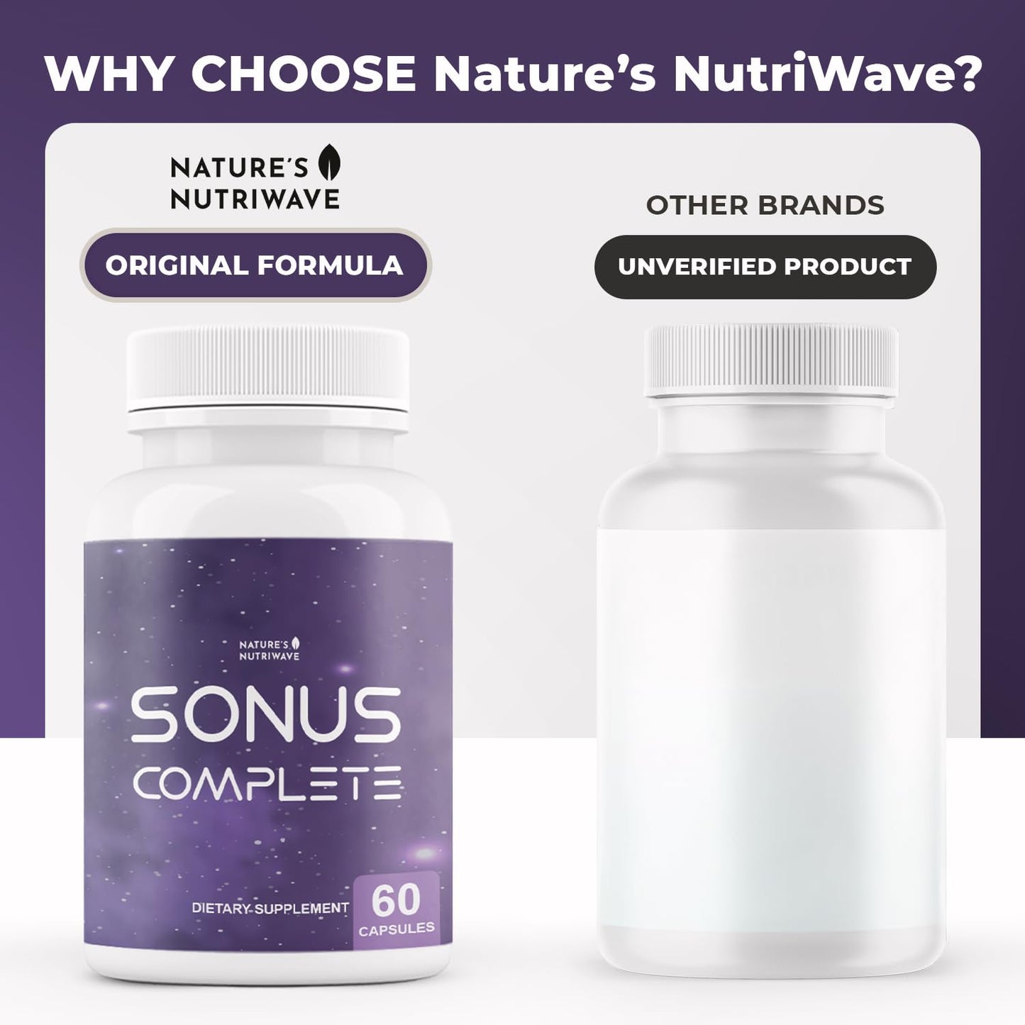 Nature’s NutriWave Sonus Complete – Natural Daily Formula with Vitamin C, B6, B12 & Folic Acid – Non-GMO, Easy to Use, GMP Certified – 60 Capsules, 1 Month Supply - dailyvitalstore
