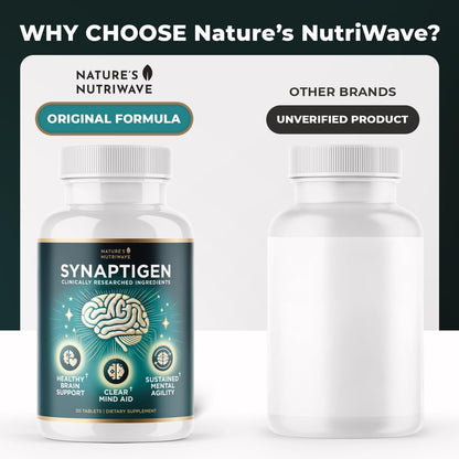 Nature’s NutriWave Synaptigen – Natural Supplement with Inulin Powder, Probiotics 3.5 Billion CFU, for Daily Wellness – Made in USA, Non-GMO, 30 Tablets - 6 Month Supply - dailyvitalstore