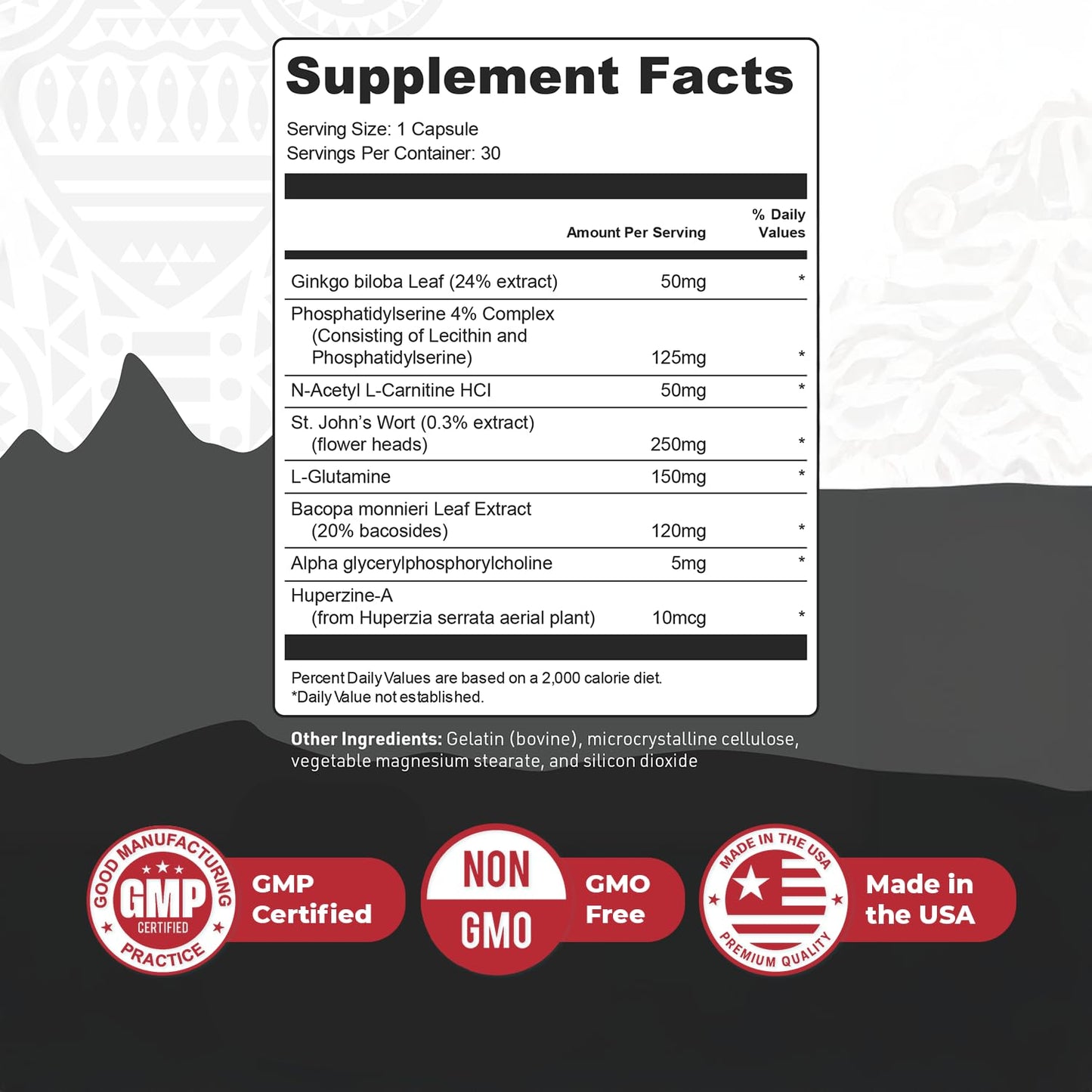 Nature’s NutriWave TribalForce X – Daily Botanical Supplement with Ginkgo Biloba, Bacopa, & Amino Acids – Non-GMO, Natural & Stimulant-Free Formula, Made in USA – 30 Capsules, 1 Month Supply - dailyvitalstore