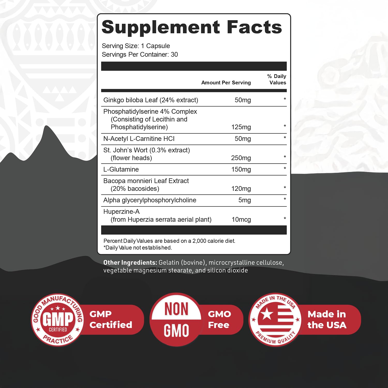 Nature’s NutriWave TribalForce X – Daily Botanical Supplement with Ginkgo Biloba, Bacopa, & Amino Acids – Non-GMO, Natural & Stimulant-Free Formula, Made in USA – 30 Capsules, 1 Month Supply - dailyvitalstore