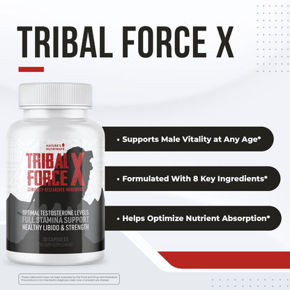 Nature’s NutriWave TribalForce X – Daily Botanical Supplement with Ginkgo Biloba, Bacopa, & Amino Acids – Non-GMO, Natural & Stimulant-Free Formula, Made in USA – 30 Capsules, 1 Month Supply - dailyvitalstore