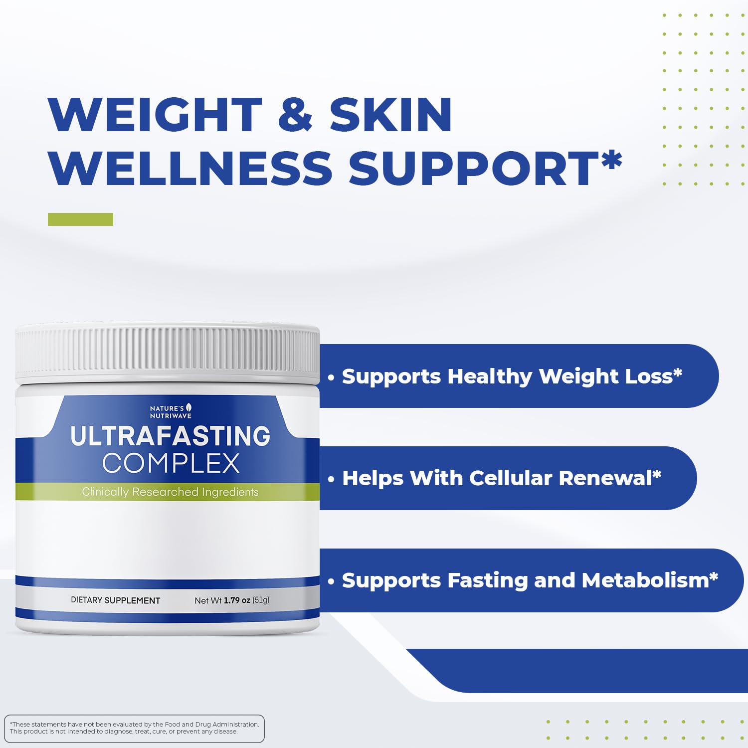 Nature’s NutriWave UltraFasting Complex Powder – Natural Supplement with Niacin, Vitamin B12 & Chromium – Made in the USA,Non-GMO, Easy-to-Use, 1 Month Supply, 1.79oz, 51g - dailyvitalstore