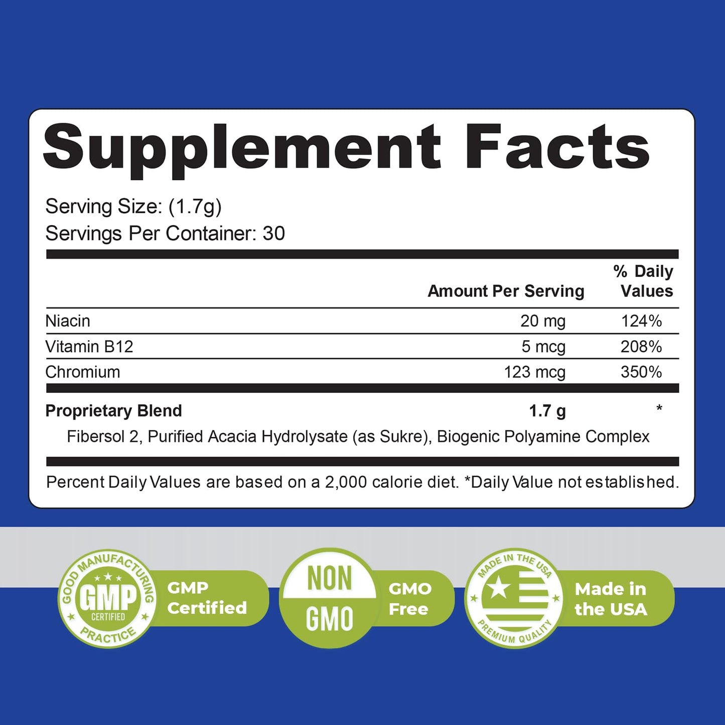 Nature’s NutriWave UltraFasting Complex Powder – Natural Supplement with Niacin, Vitamin B12 & Chromium – Made in the USA,Non-GMO, Easy-to-Use, 1 Month Supply, 1.79oz, 51g - dailyvitalstore
