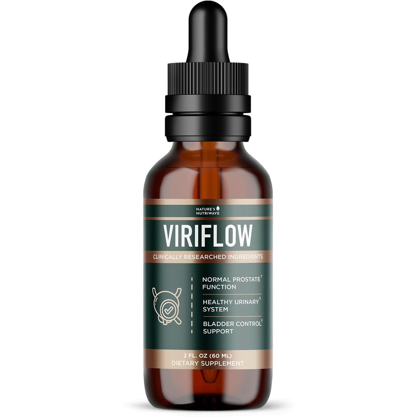 Nature’s NutriWave ViriFlow Liquid Supplement with Plant & Mineral Extracts – Natural Formula, Non-GMO, Made in USA, GMP-Certified – Easy-to-Use Liquid Drops, 60 mL, 2 Oz, 1 Month Supply - dailyvitalstore