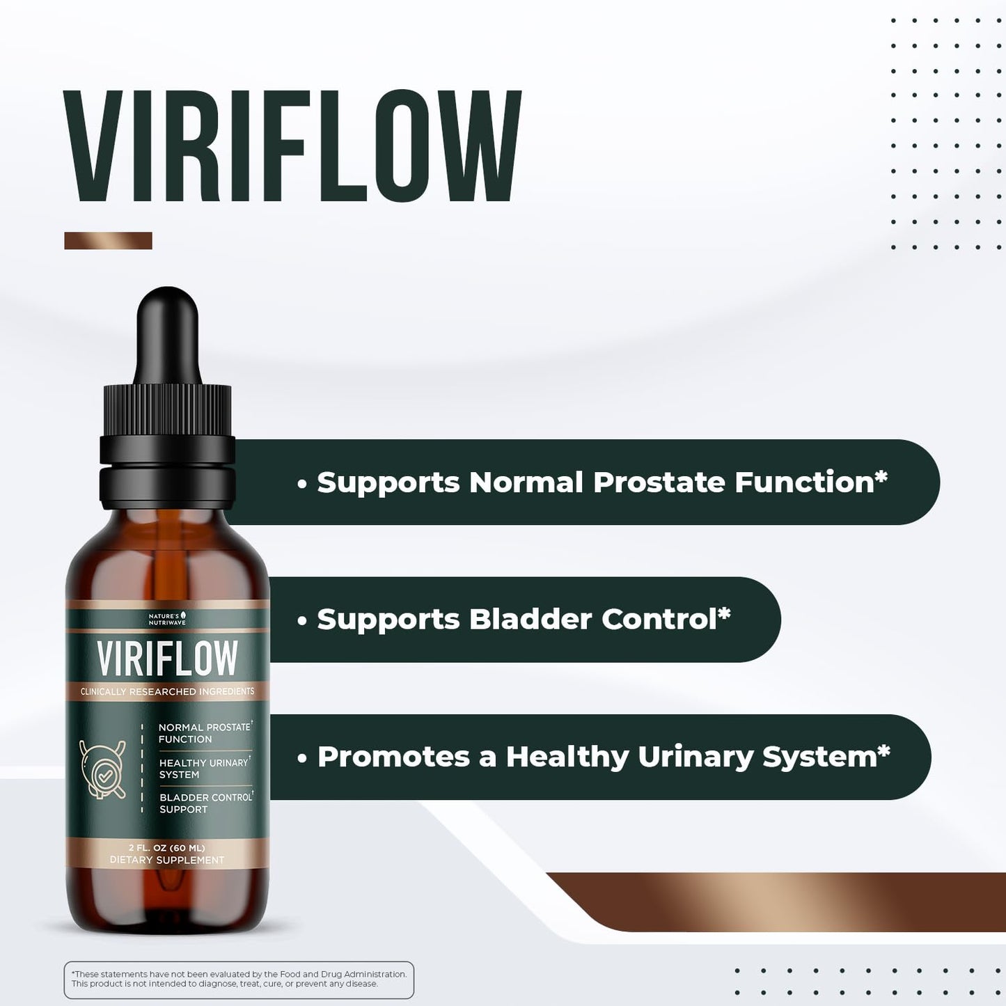 Nature’s NutriWave ViriFlow Liquid Supplement with Plant & Mineral Extracts – Natural Formula, Non-GMO, Made in USA, GMP-Certified – Easy-to-Use Liquid Drops, 60 mL, 2 Oz, 1 Month Supply - dailyvitalstore