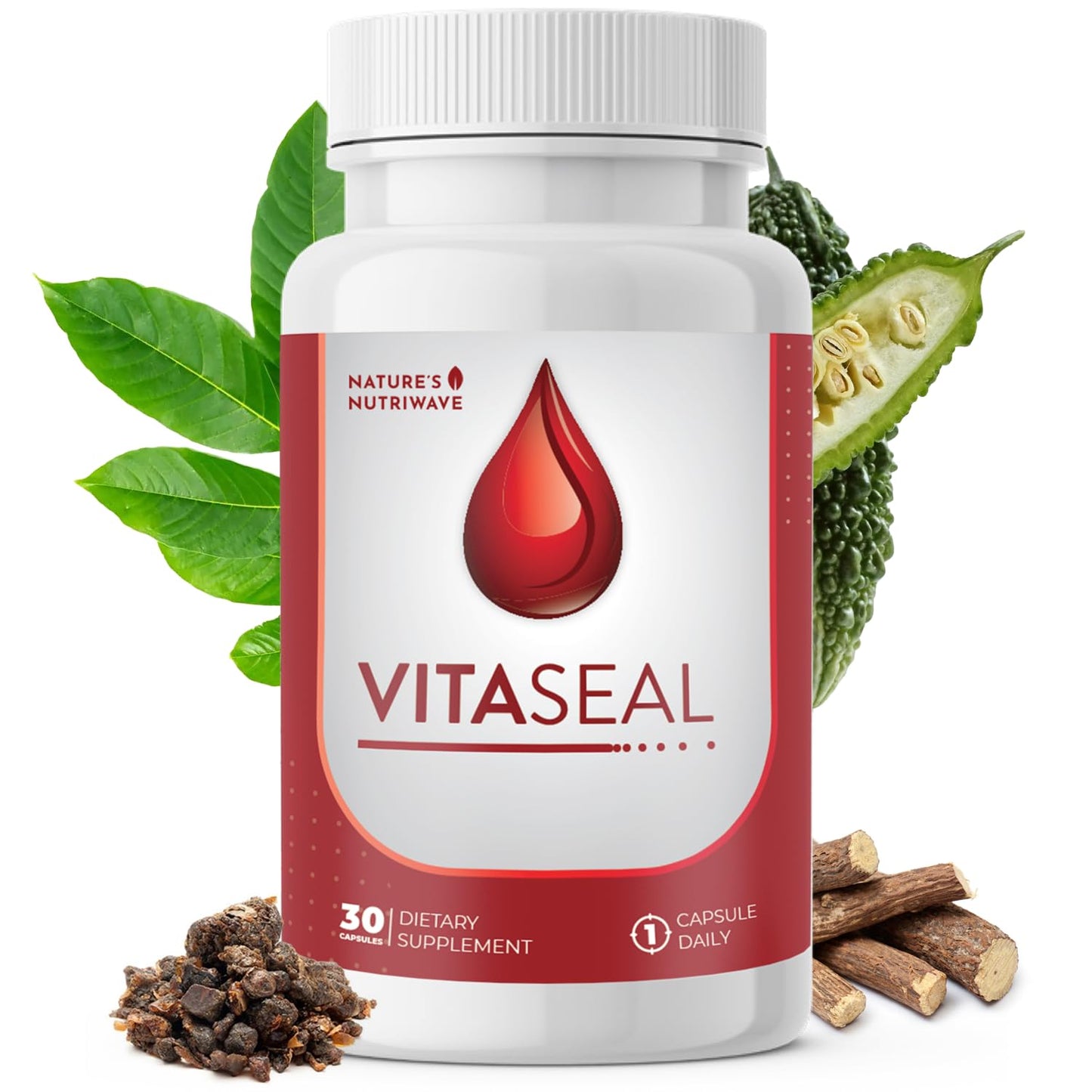 Nature’s NutriWave Vitaseal – Daily Support with Botanicals, Vitamins C E & Minerals – Natural Formula, Non-Habit Forming, Made in USA, Vegan-Friendly – 30 Capsules, 1 Month Supply - dailyvitalstore