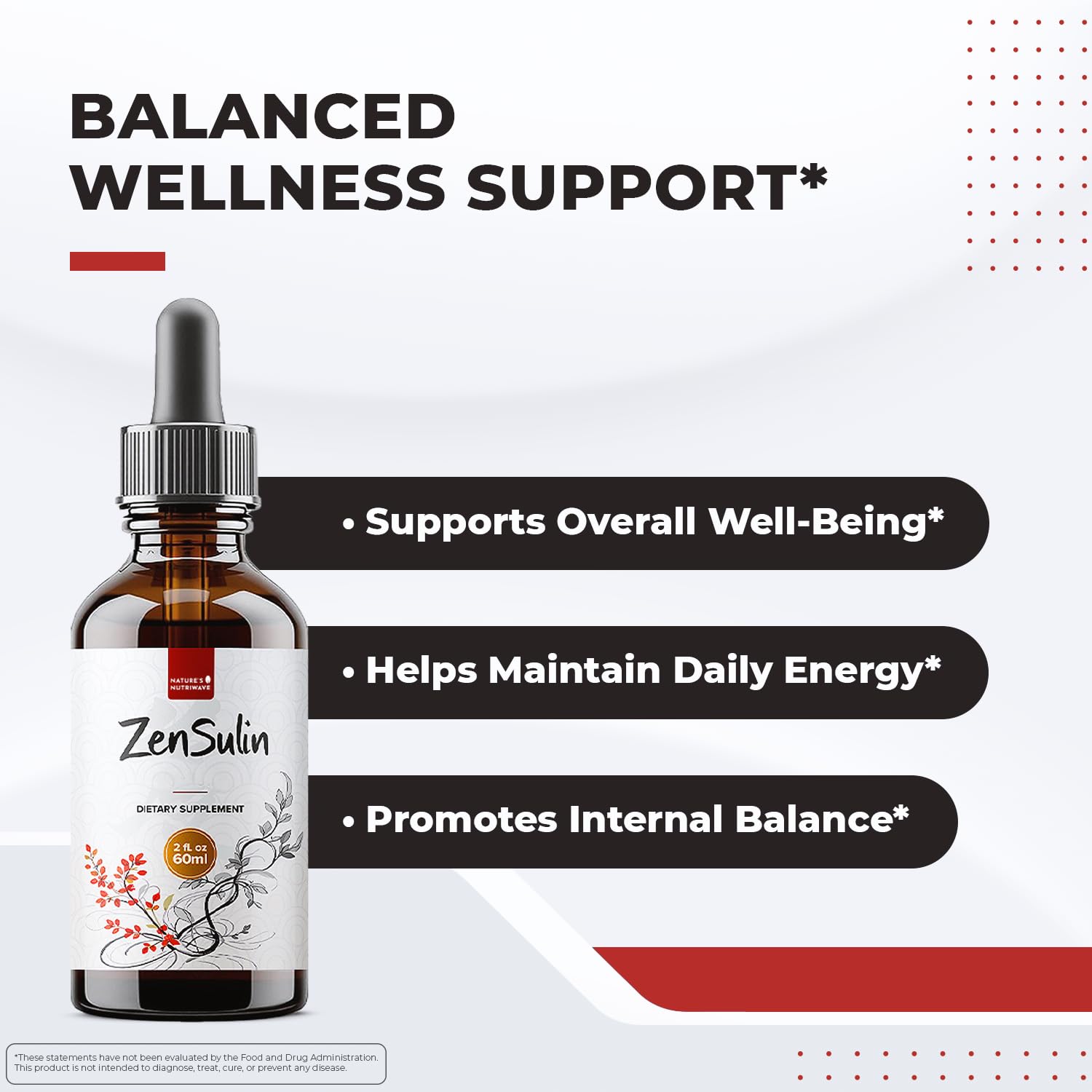 Nature’s NutriWave ZenSulin – Natural Liquid Supplement with Cinnamon, Licorice Root, Turmeric & More – 60ml, 1 Month Supply – Non-GMO, Gluten-Free, Made in USA - dailyvitalstore