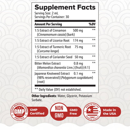 Nature’s NutriWave ZenSulin – Natural Liquid Supplement with Cinnamon, Licorice Root, Turmeric & More – 60ml, 1 Month Supply – Non-GMO, Gluten-Free, Made in USA - dailyvitalstore