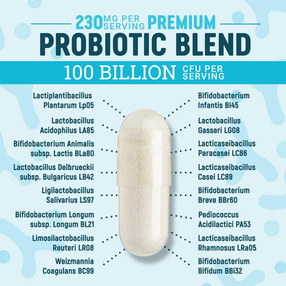 Nature's Physician Probiotics - 100 Billion CFU Per Capsule - 16 Strains + Prebiotics - Best Probiotic Supplement for Women & Men - Supports Immune, - dailyvitalstore