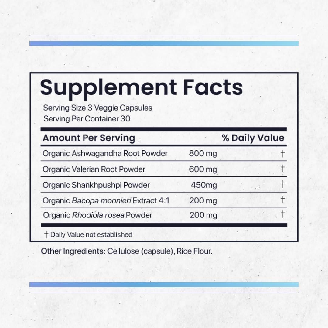 Nature's Pure Blend Ashwagandha Supplements – Organic Ashwagandha Root & Extract for Women and Men – Stress Relief, Sleep, and Mood Support – Athletic Performance & Focus Support – 60 Vegan Capsules - dailyvitalstore