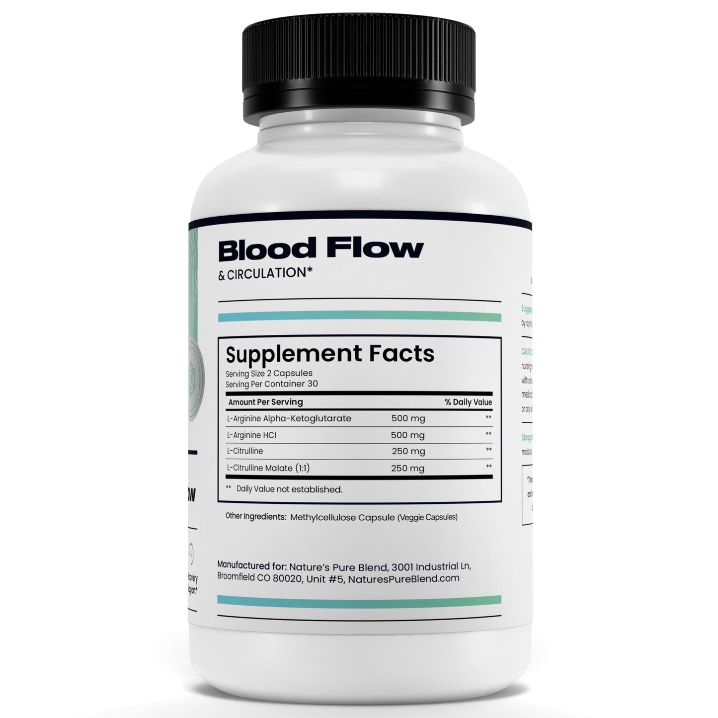 Nature's Pure Blend Nitric Oxide Supplements for Men – L-Arginine L-Citrulline – Heart Support & Flow Circulation Booster – 1500MG L Arginine and L Citrulline, Preworkout, Bodybuilding - dailyvitalstore