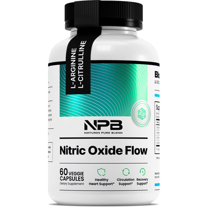 Nature's Pure Blend Nitric Oxide Supplements for Men – L-Arginine L-Citrulline – Heart Support & Flow Circulation Booster – 1500MG L Arginine and L Citrulline, Preworkout, Bodybuilding - dailyvitalstore