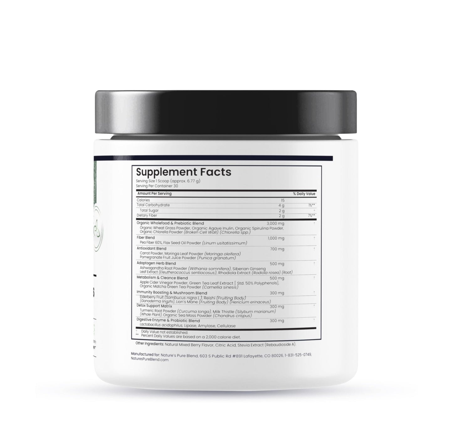 Nature's Pure Blend Super Greens Powder – Organic Greens Superfood Powder Supplements for Green Juice & Smoothie – Probiotic - Drink Mix for Energy Wellness and Digestion (Matcha Flavor, 30 Servings) - dailyvitalstore
