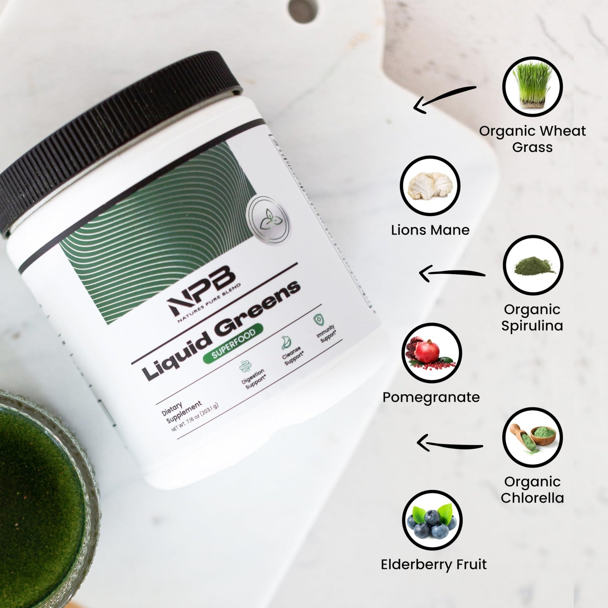 Nature's Pure Blend Super Greens Powder – Organic Greens Superfood Powder Supplements for Green Juice & Smoothie – Probiotic - Drink Mix for Energy Wellness and Digestion (Matcha Flavor, 30 Servings) - dailyvitalstore