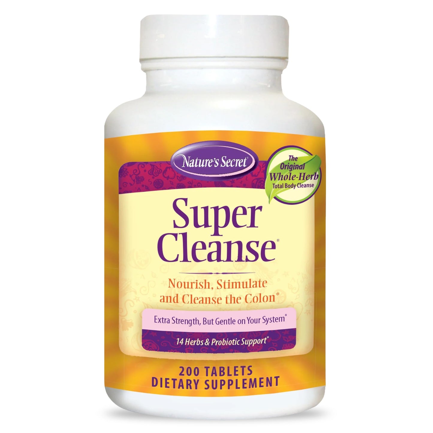 Nature’s Secret Super Cleanse - Extra Strength Colon Cleanse with 14 Herbs & Probiotic Support - Promotes Gut Health Detox Cleanse & Digestive Support - dailyvitalstore