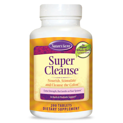 Nature’s Secret Super Cleanse - Extra Strength Colon Cleanse with 14 Herbs & Probiotic Support - Promotes Gut Health Detox Cleanse & Digestive Support - dailyvitalstore