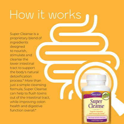 Nature’s Secret Super Cleanse - Extra Strength Colon Cleanse with 14 Herbs & Probiotic Support - Promotes Gut Health Detox Cleanse & Digestive Support - dailyvitalstore