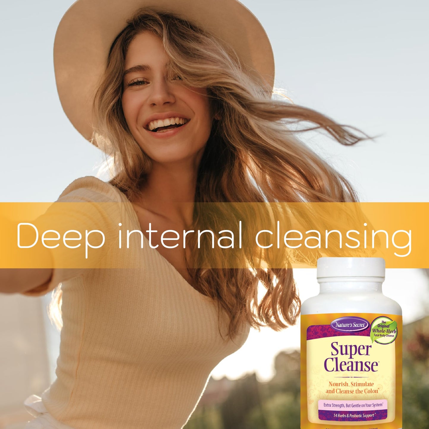 Nature’s Secret Super Cleanse - Extra Strength Colon Cleanse with 14 Herbs & Probiotic Support - Promotes Gut Health Detox Cleanse & Digestive Support - dailyvitalstore