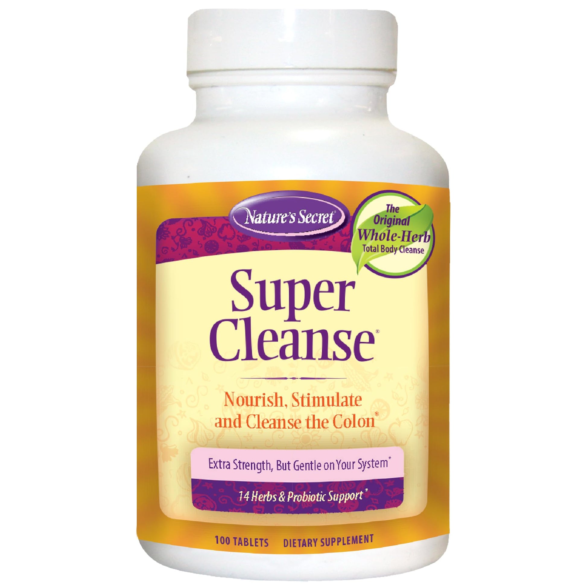 Nature’s Secret Super Cleanse - Extra Strength Colon Cleanse with 14 Herbs & Probiotic Support - Promotes Gut Health Detox Cleanse & Digestive Support - dailyvitalstore