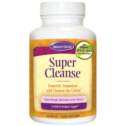 Nature’s Secret Super Cleanse - Extra Strength Colon Cleanse with 14 Herbs & Probiotic Support - Promotes Gut Health Detox Cleanse & Digestive Support - dailyvitalstore