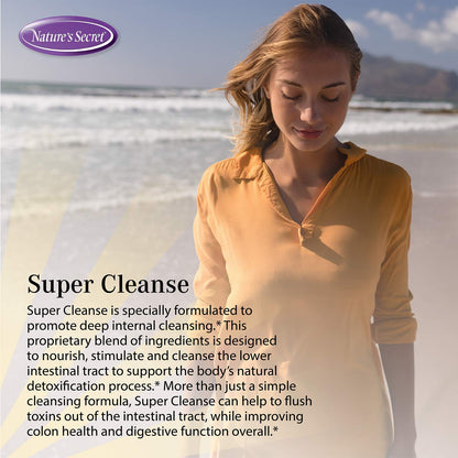 Nature's Secret Super Cleanse Extra Strength Toxin Detox & Gentle Elimination Body Cleanse, Digestive & Colon Health Support - Stimulating Blend of 14 Herbs - dailyvitalstore
