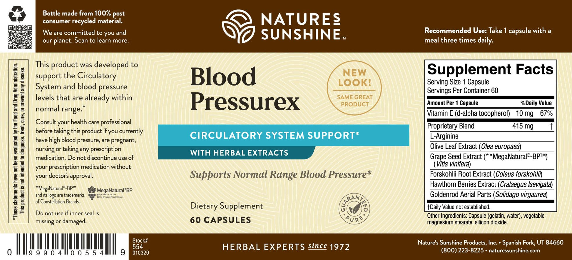Nature's Sunshine Blood Pressurex 60 Capsules - dailyvitalstore