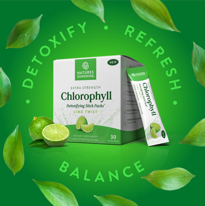 Nature's Sunshine Chlorophyll Stick Packs: Supercharge Your Detox and Boost Gut Health in Convenient, Delicious Stick Packs (Lime Twist) - dailyvitalstore