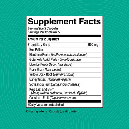 Nature's Sunshine Energ-V - Herbal Blend to Support Energy Levels (100 Capsules) - dailyvitalstore